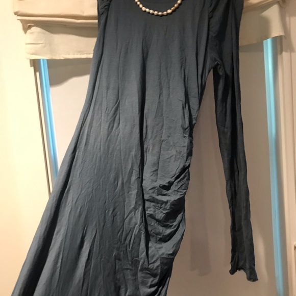 Velvet by Graham midi gray gathered dress - Picture 7 of 8